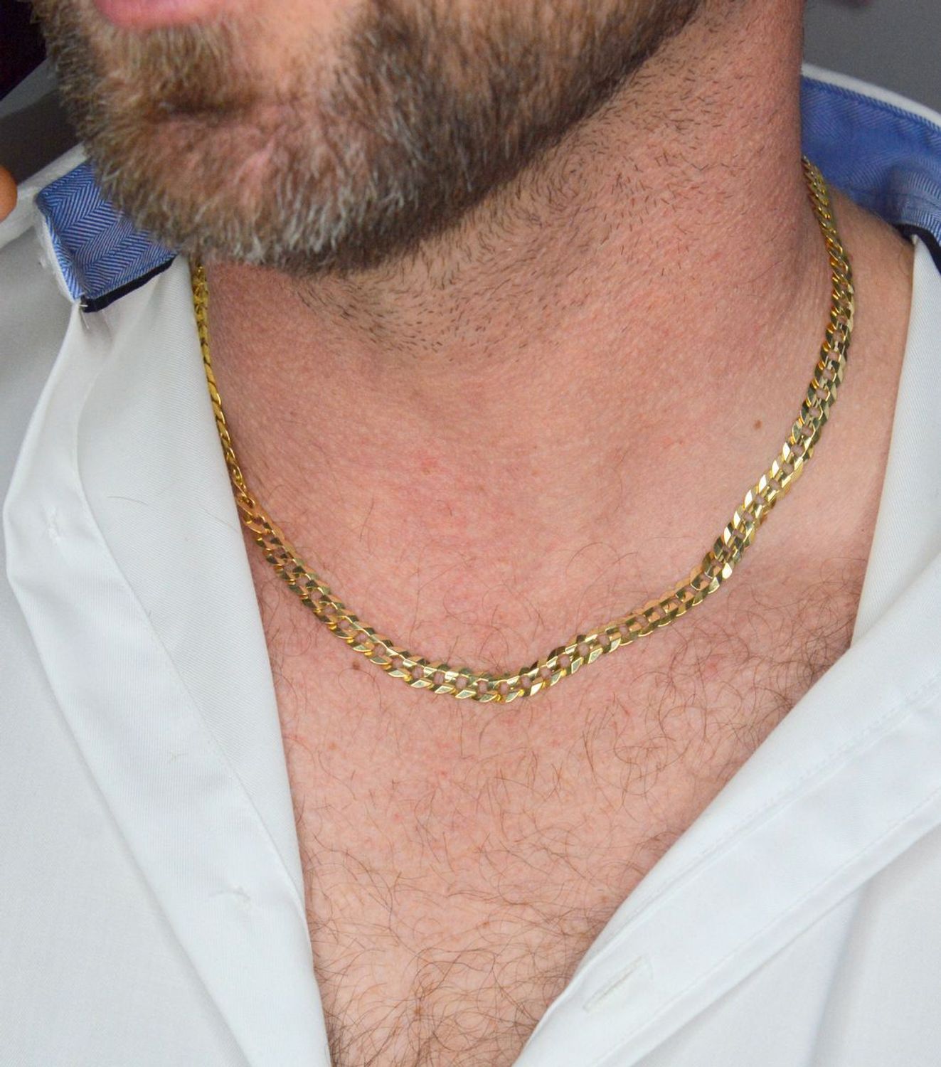 Złoty łańcuszek splot pancerka próba 375 6,5mm Klasyczny łańcuszek pancerka, wykonany z żółtego złota próby 375 o wadze około 20,71g.  LA 430K 375 6,5mm.jpg